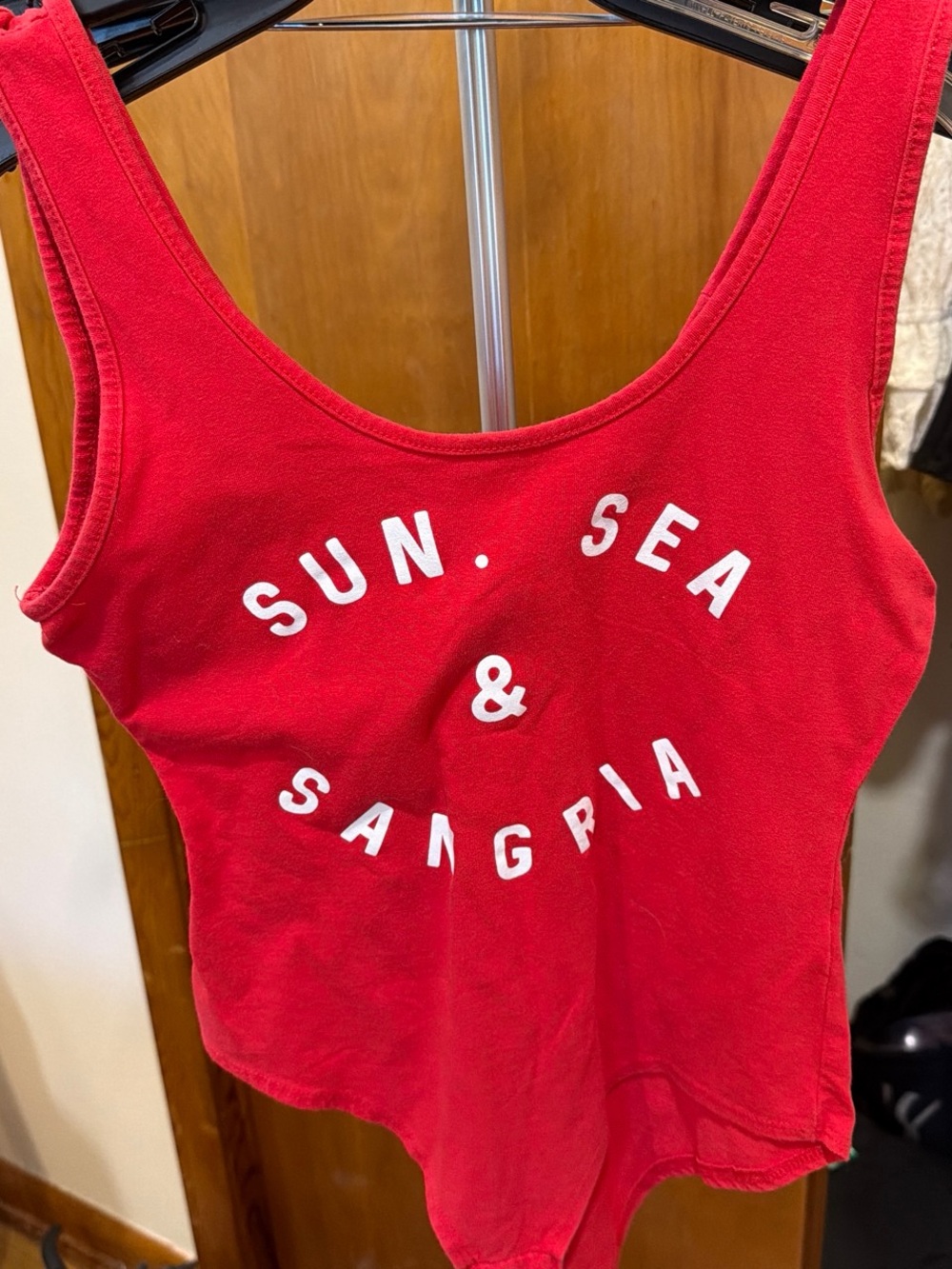 Othr Red Graphic Scoop Bodysuit